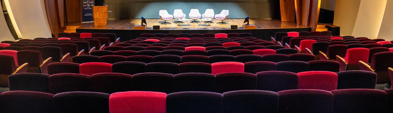 The auditorium at BNP Paribas, Brussels, set for Financing Europe 2026